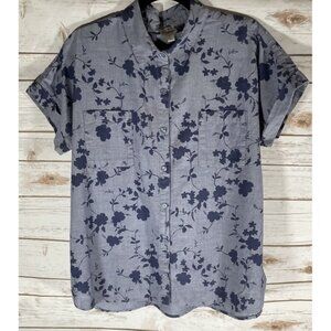 Como Vintage Women's Size Large Floral Button Up Shirt Stylish and Comfortable